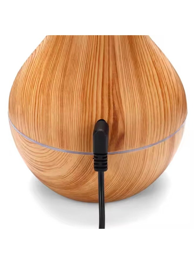 Aroma Humidifier with Color-Changing LED, Wood Grain Finish - Image 5